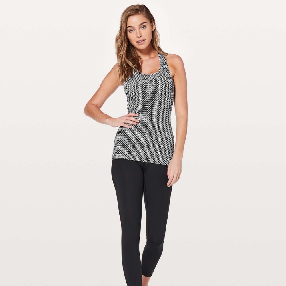 Lululemon Cool Racerback II Tank Monochromic Black Athleisure Activewear Yoga